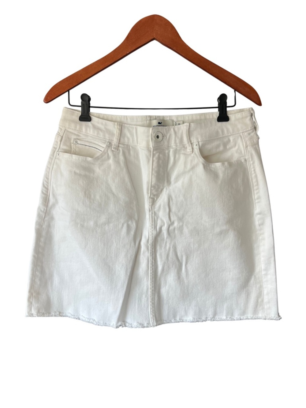 Vineyard Vines White Denim Mini Skirt Size 10 - Picture 4 of 9